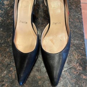 Christian Louboutin Iriza Black Leather Dorsay 37